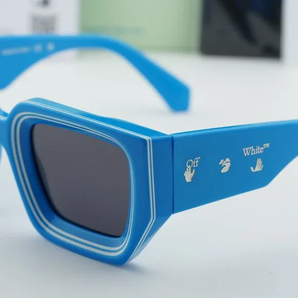 Off-White OERI048 FRANCISCO 4507 Square Sunglasses – Blue/Grey - Picture 7 of 9